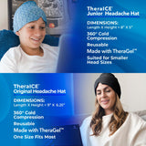 TheraICE Cap Junior, vista lateral, enfriamiento 360° para alivio focal