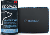 TheraICE PROpack sobre la espalda para molestias musculares y cobertura amplia.