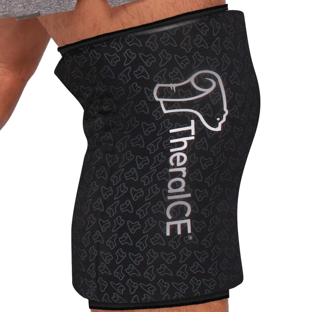TheraICE rodilla wrap con cobertura 360 para alivio focalizado.