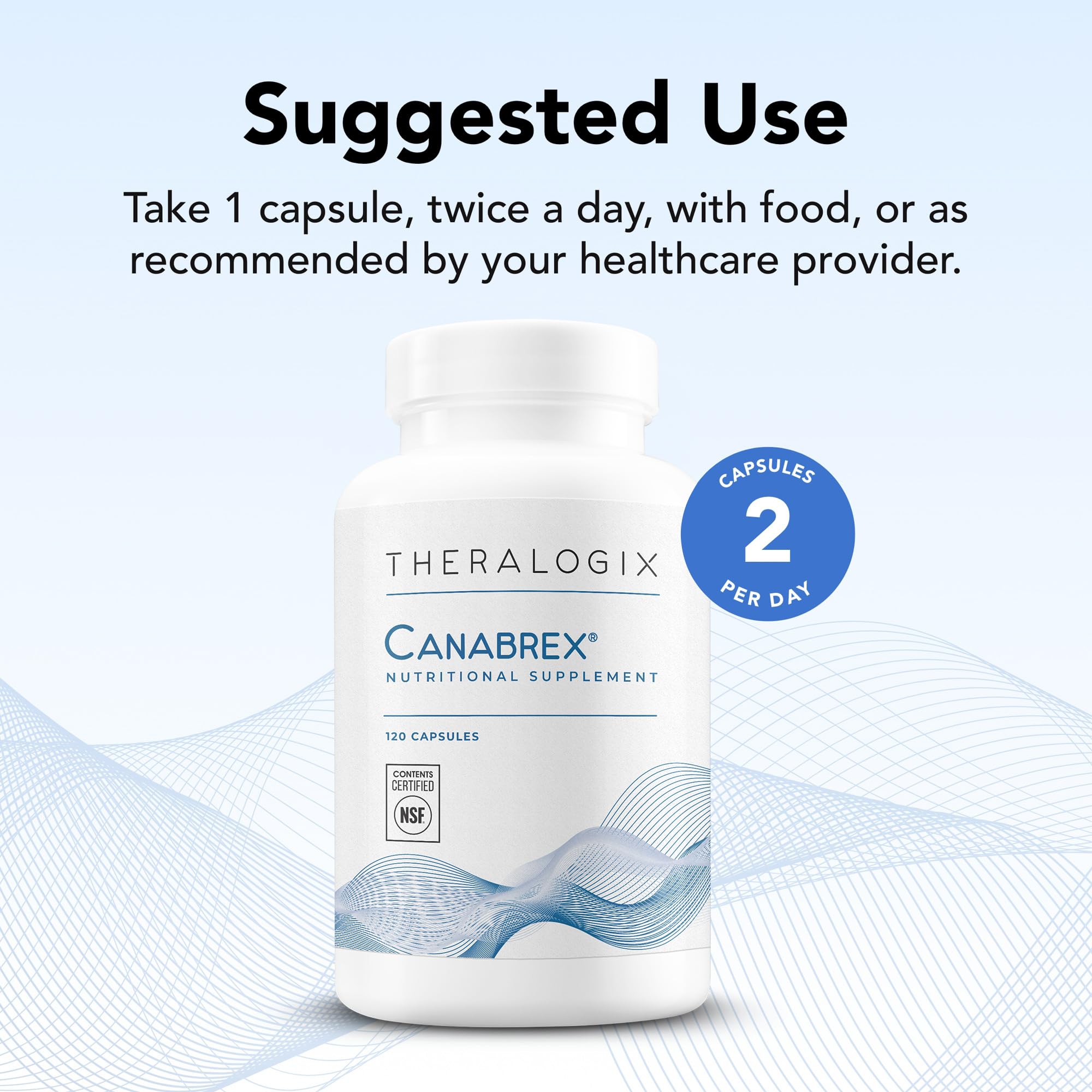 Canabrex Theralogix caja de presentación, envase limpio y certificado NSF.