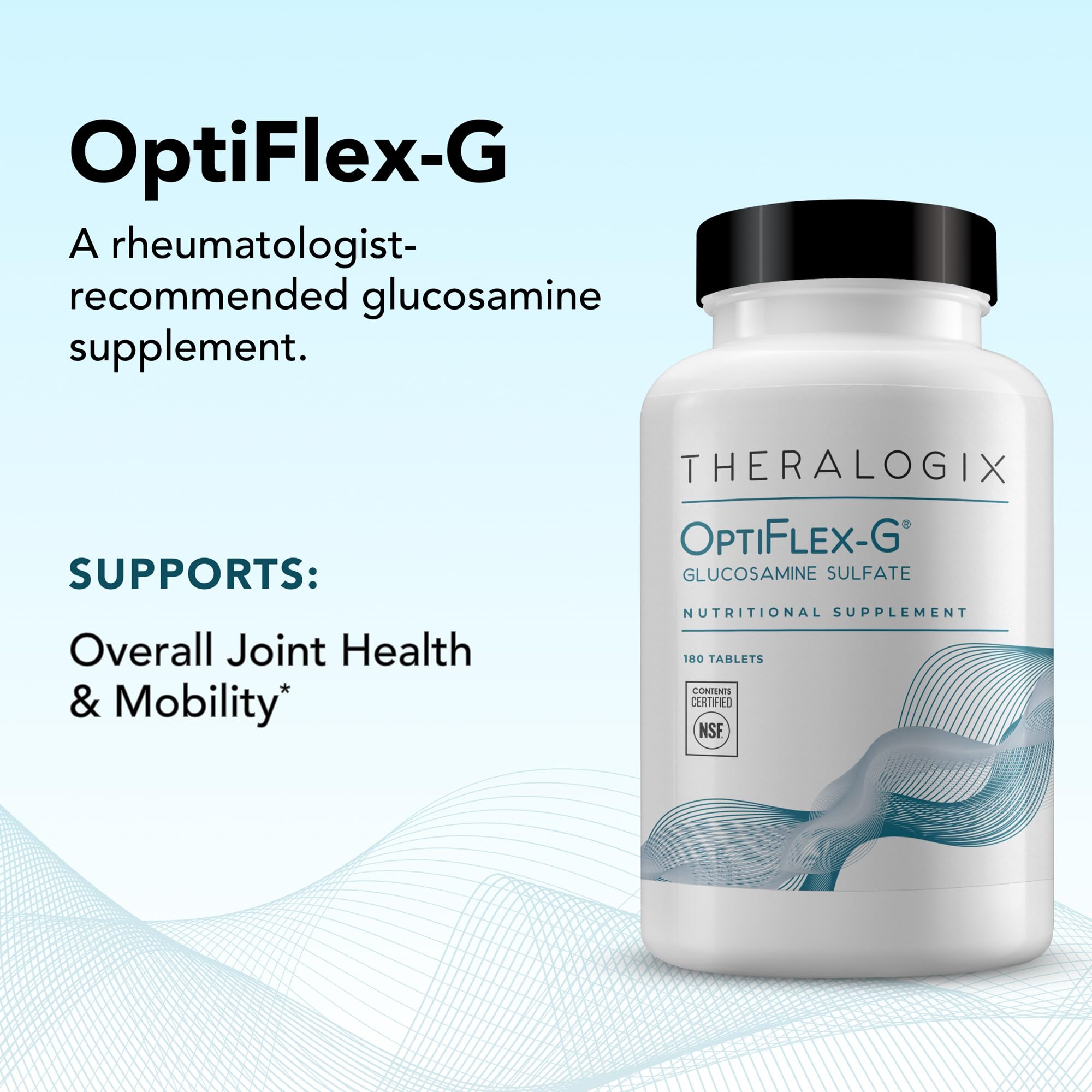 Theralogix OptiFlex-G etiqueta, formato vegano y sin gluten