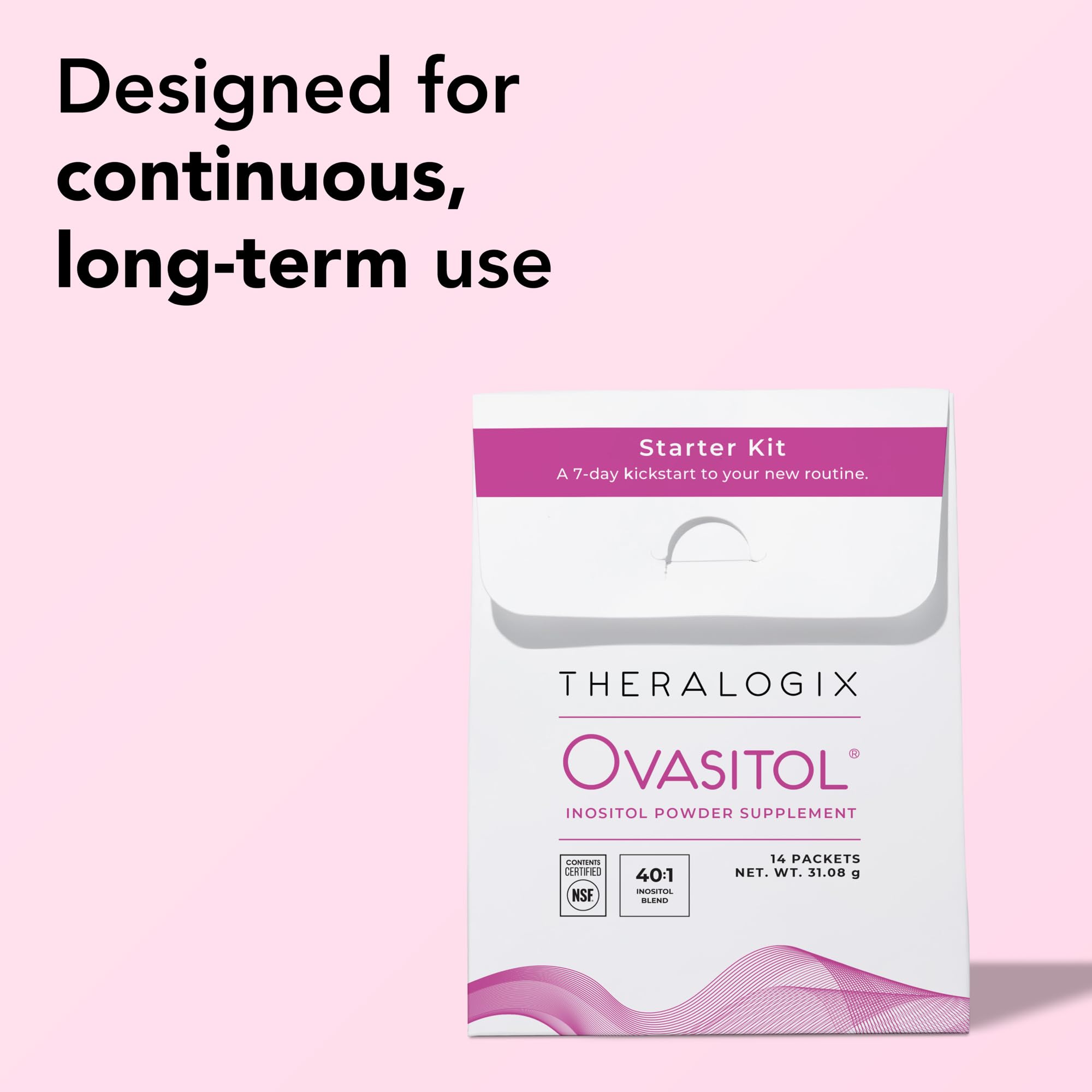 Kit de inicio de Theralogix Ovasitol para probar la fórmula de 7 días.