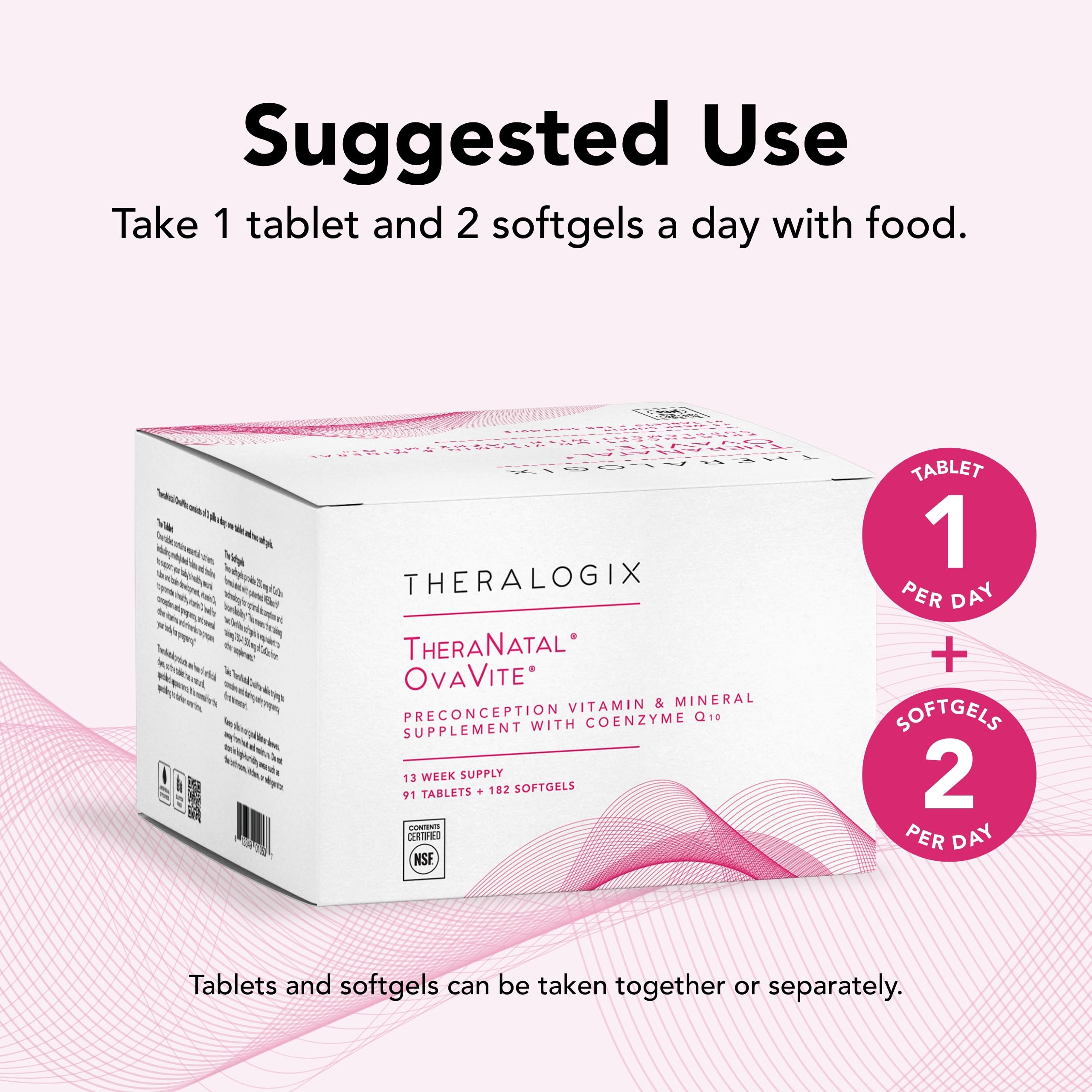Theralogix OvaVite empaque NSF certificado, purificado y seguro.