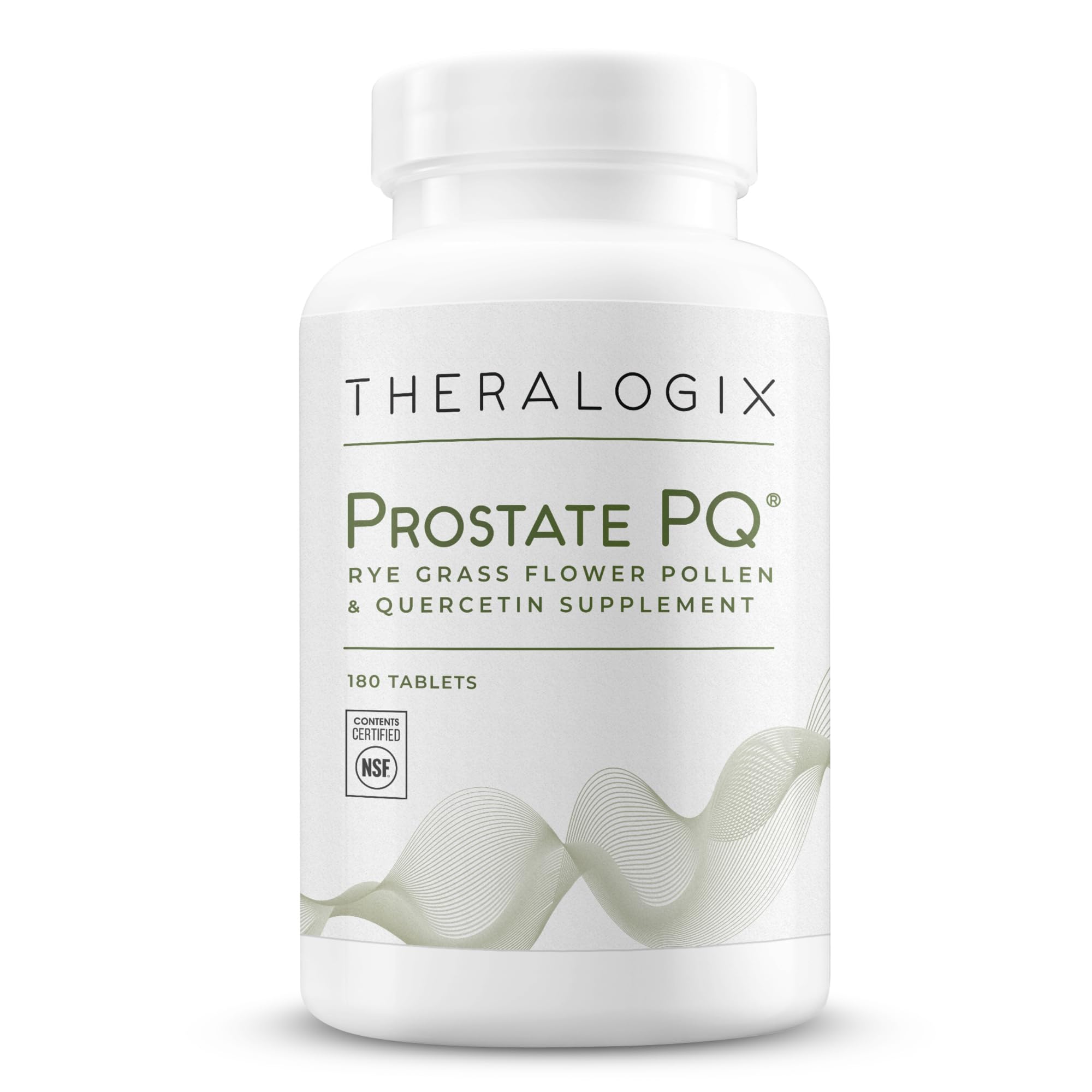 Theralogix Prostate PQ, empaque y tabletas para apoyo antioxidante diario.