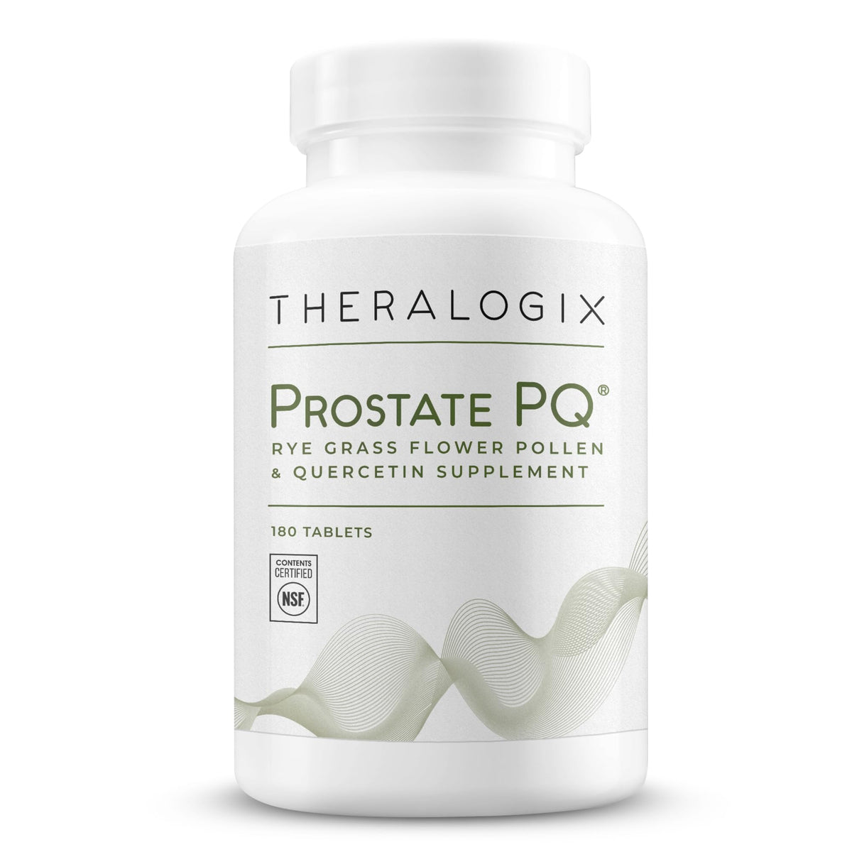 Theralogix Prostate PQ, empaque y tabletas para apoyo antioxidante diario.