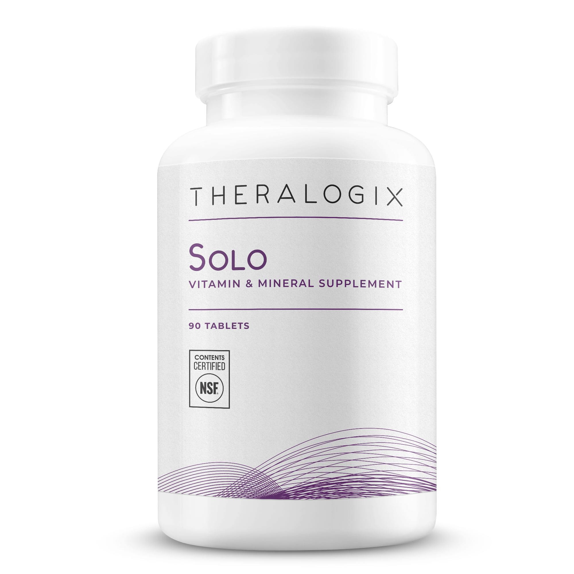 Theralogix Solo Multivitamínico, botella frente, apoyo a la energía diaria.