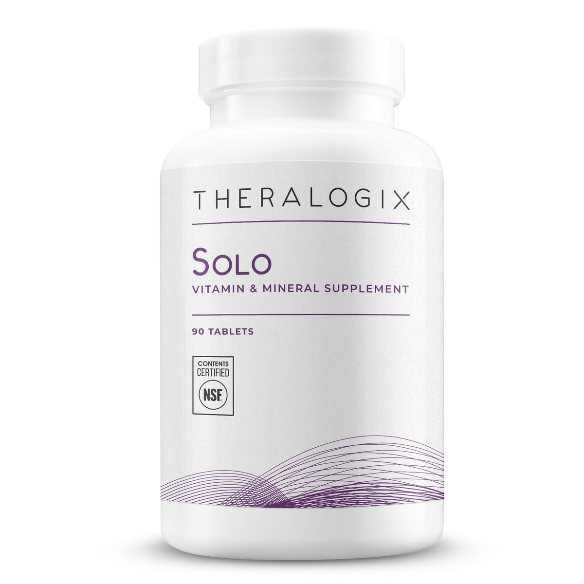 Theralogix Solo Multivitamínico, botella frente, apoyo a la energía diaria.