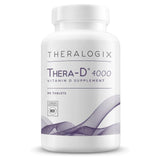 Theralogix Thera-D 4000, vista frontal de la botella, facilita la suplementación diaria.