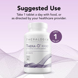 Theralogix Thera-D 4000, etiqueta clara con 4000 UI para uso diario.
