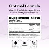 Theralogix Thera-D 6000 uso diario, comprimidos para mantener niveles de vitamina D