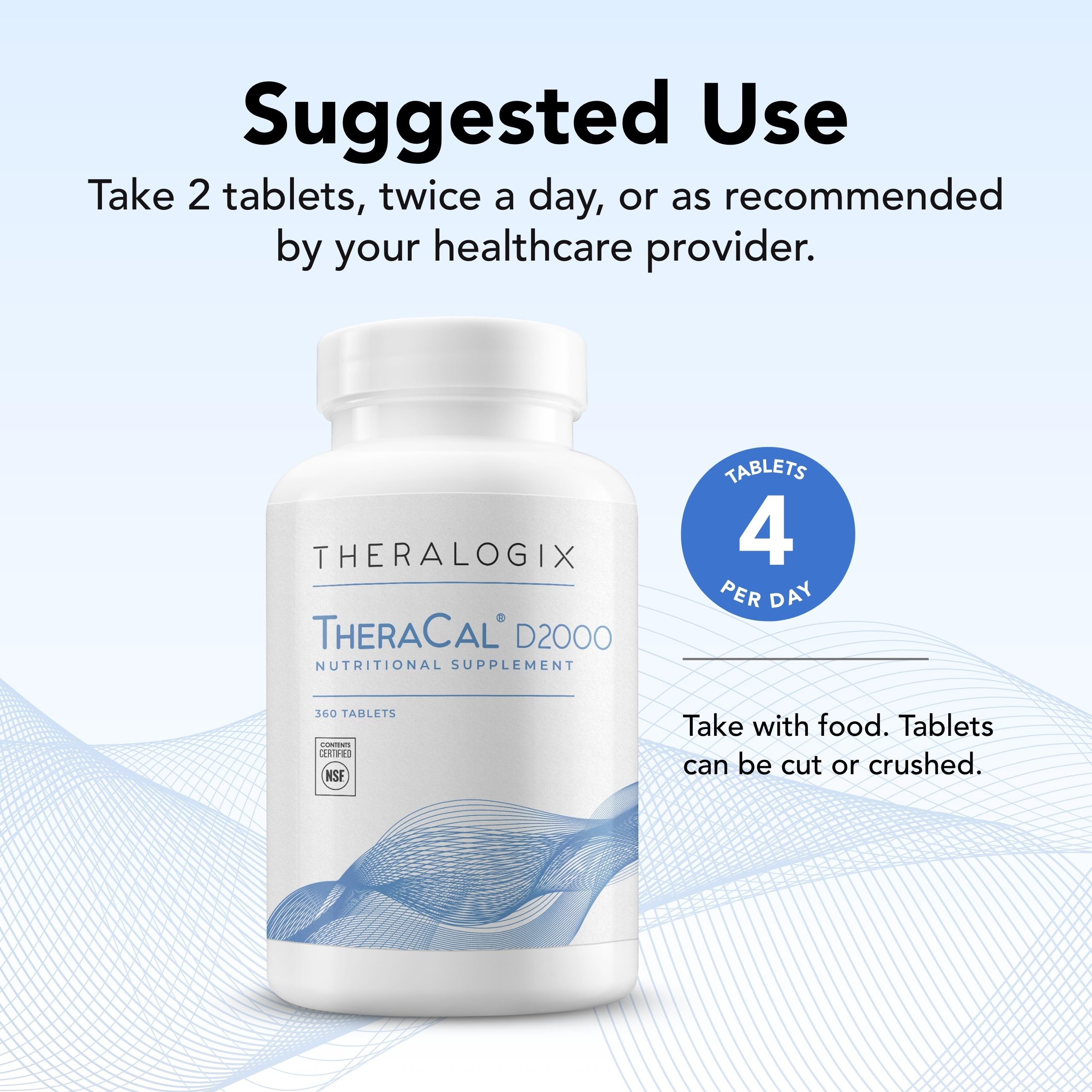 Calcio citrato 1000 mg con TheraCal D2000 para huesos fuertes