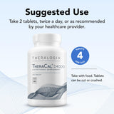 Theralogix TheraCal D4000, composición calcio D3 y K2 y magnesio para huesos saludables.