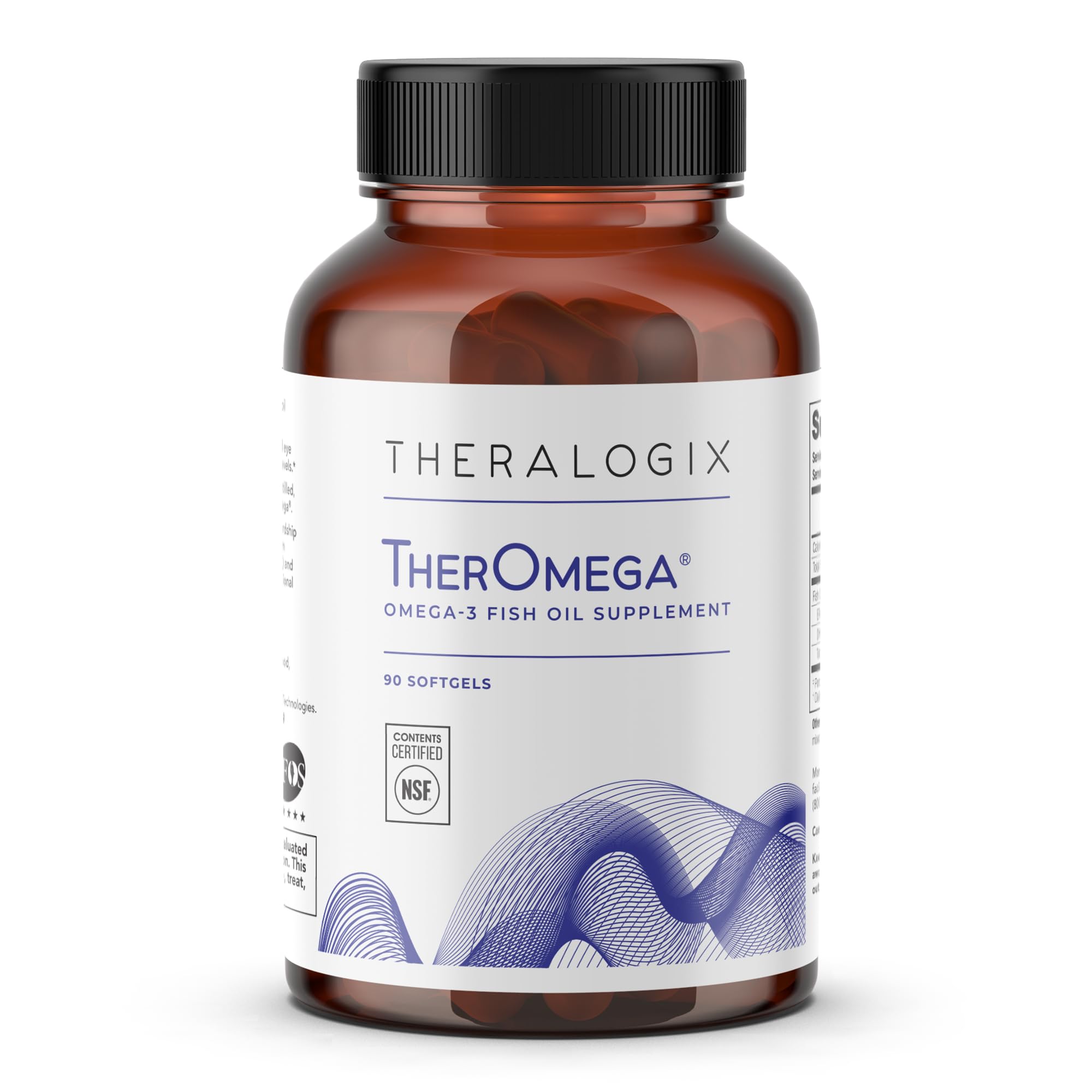 Theralogix TherOmega: botella de aceite de pescado, omega-3 de alta calidad para el bienestar diario
