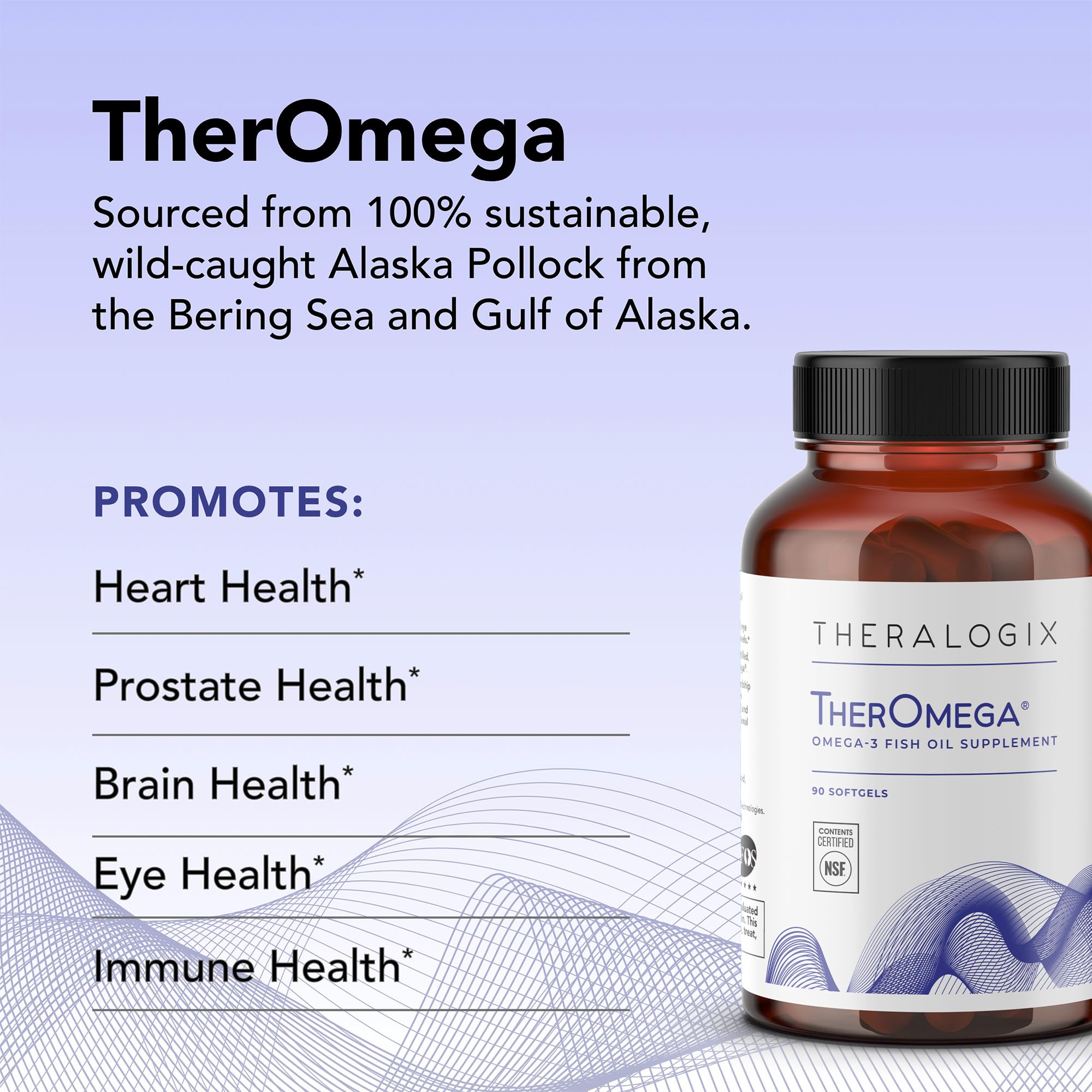 Theralogix TherOmega: cápsulas blandas fáciles de tomar, dosis diaria para mantener equilibrio