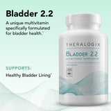 Tabletas Theralogix Bladder 2.2 en la mano, tamaño práctico para tomar.
