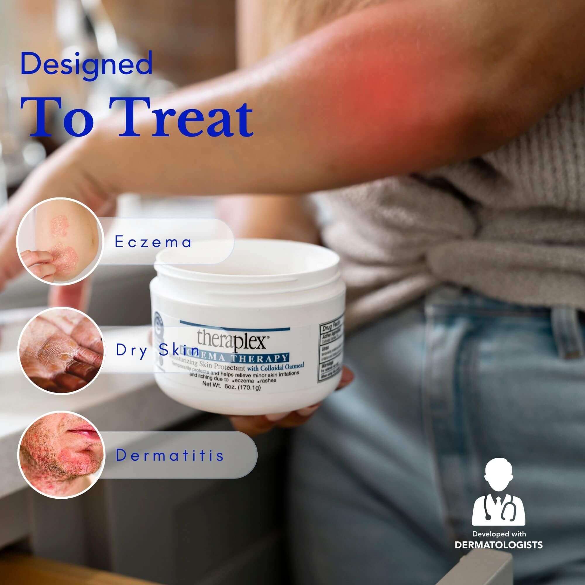 Theraplex eccema-terapia, crema hidratante de textura suave para piel seca.