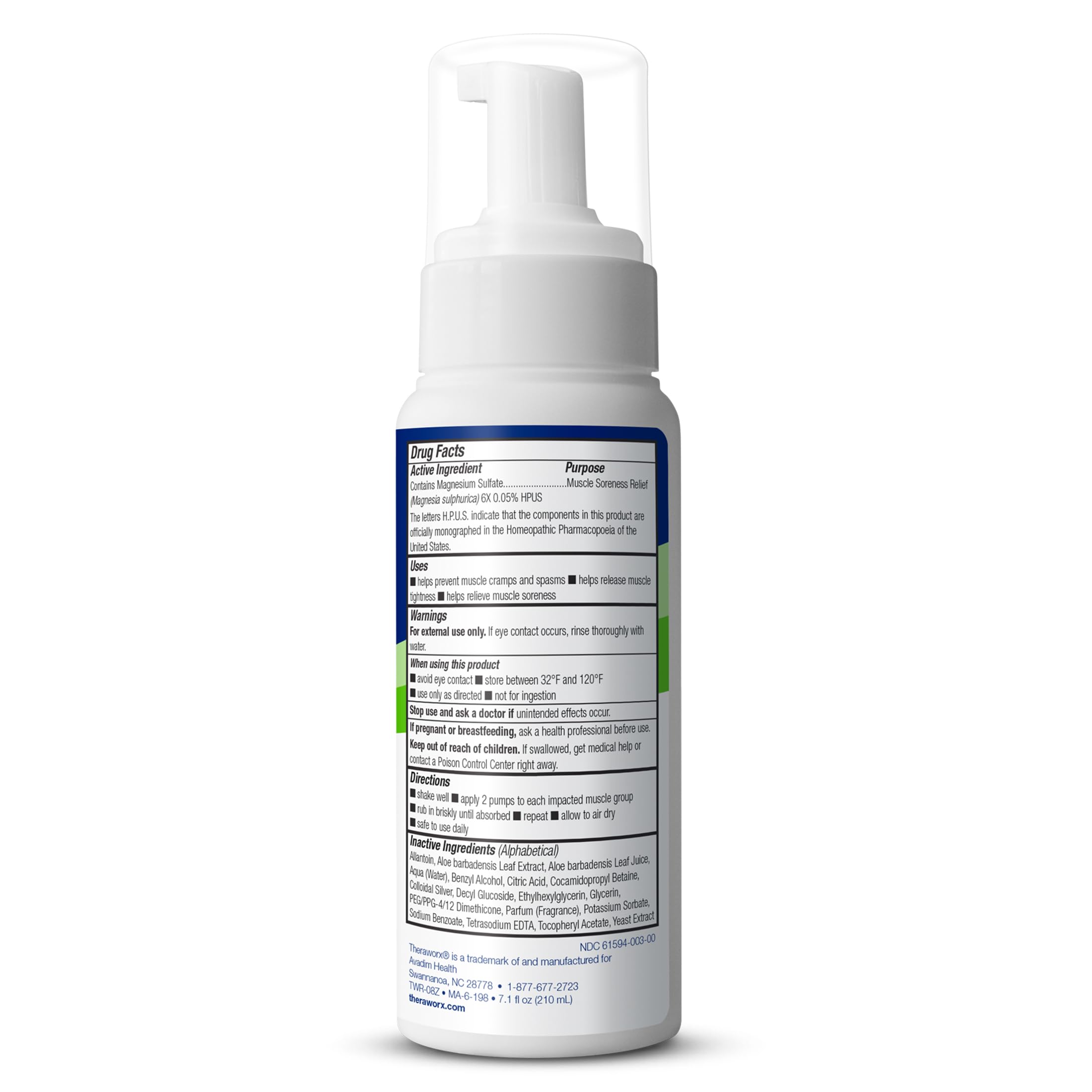 Theraworx espuma muscular con absorción rápida en áreas tensas