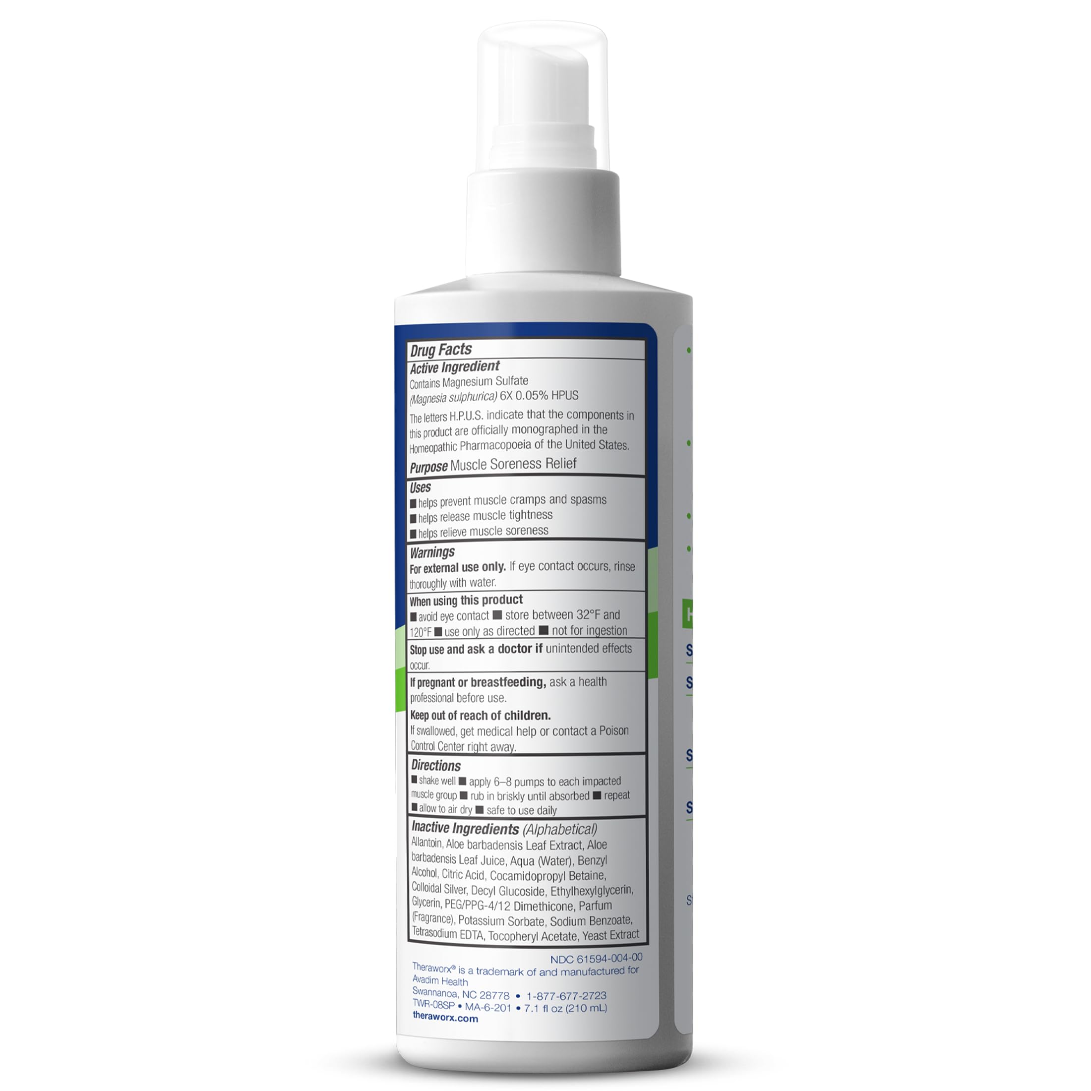 Theraworx Relief aplicación rápida en la piel para calmar espasmos.