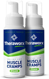 Theraworx Relief espuma para calambres musculares con alivio rápido.