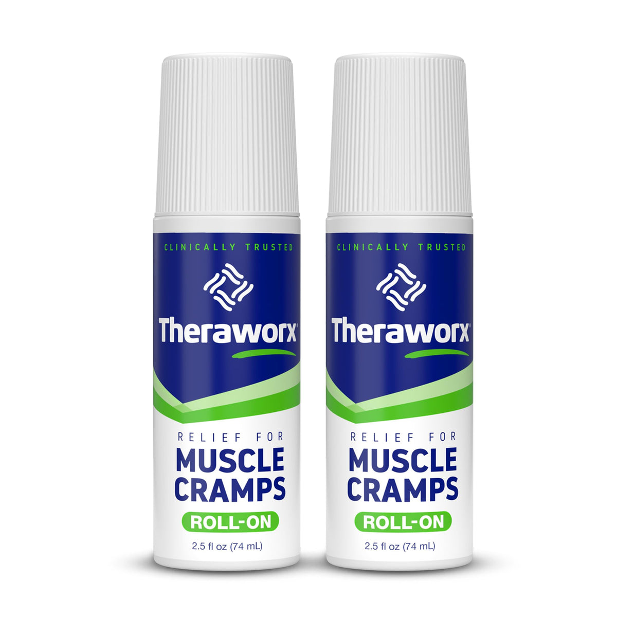 Theraworx Relief roll-on de accion rapida para calambres musculares durante el ejercicio
