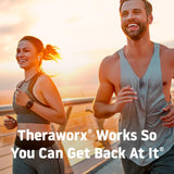 Theraworx Relief roll-on con usos diarios para apoyo muscular constante.
