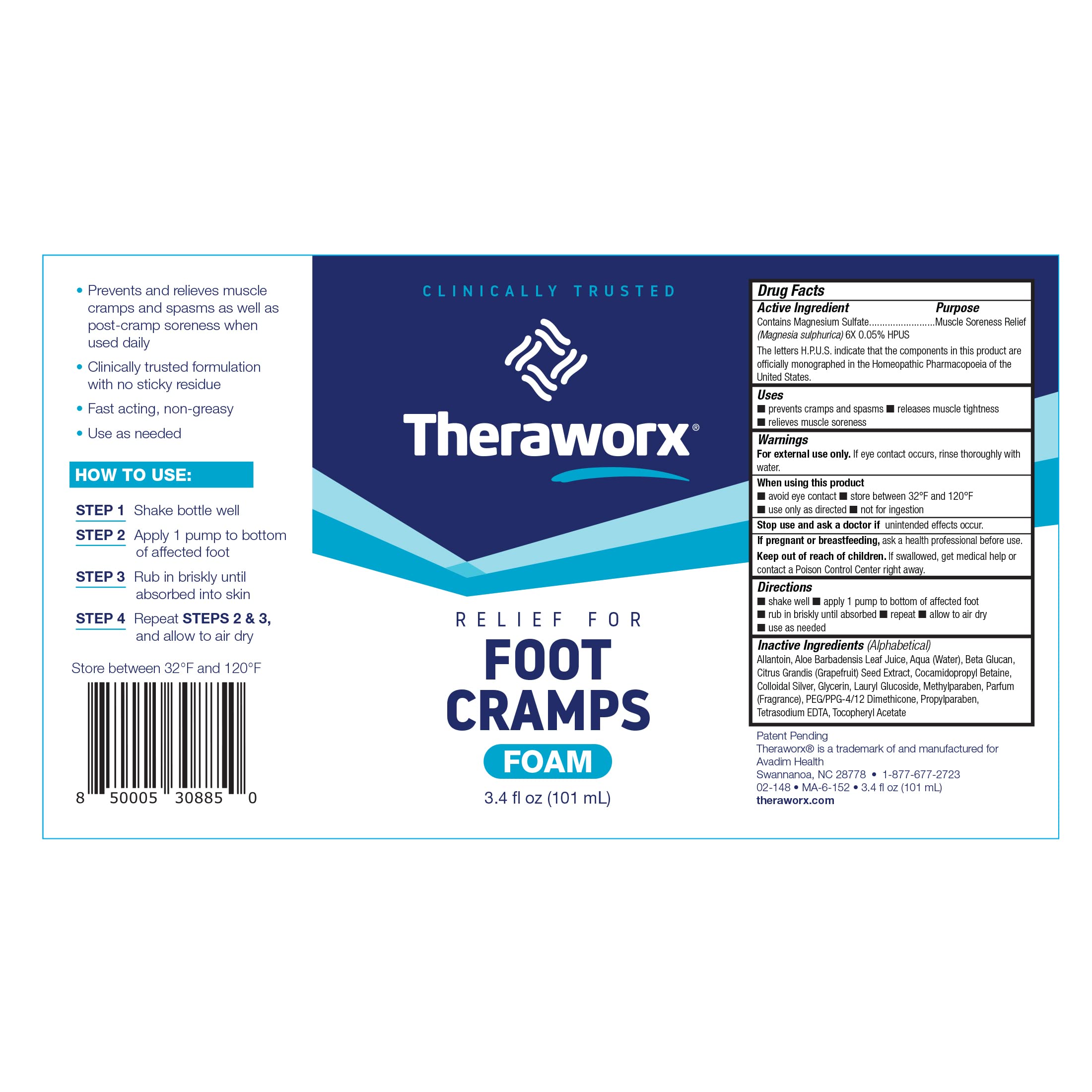 Theraworx sin olor fuerte, uso diario seguro.