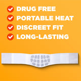 ThermaCare ajuste discreto que se oculta bajo la ropa durante actividades