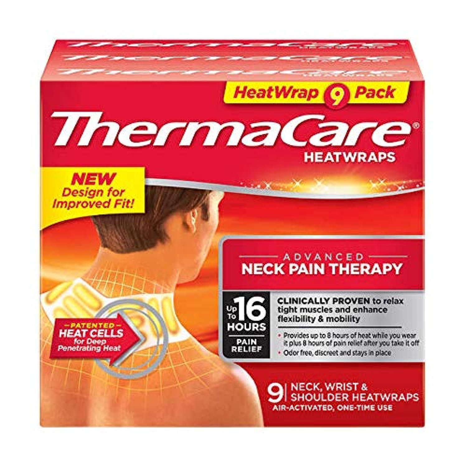 ThermaCare almohadilla de calor para cuello y hombros, alivia rigidez y tensión.