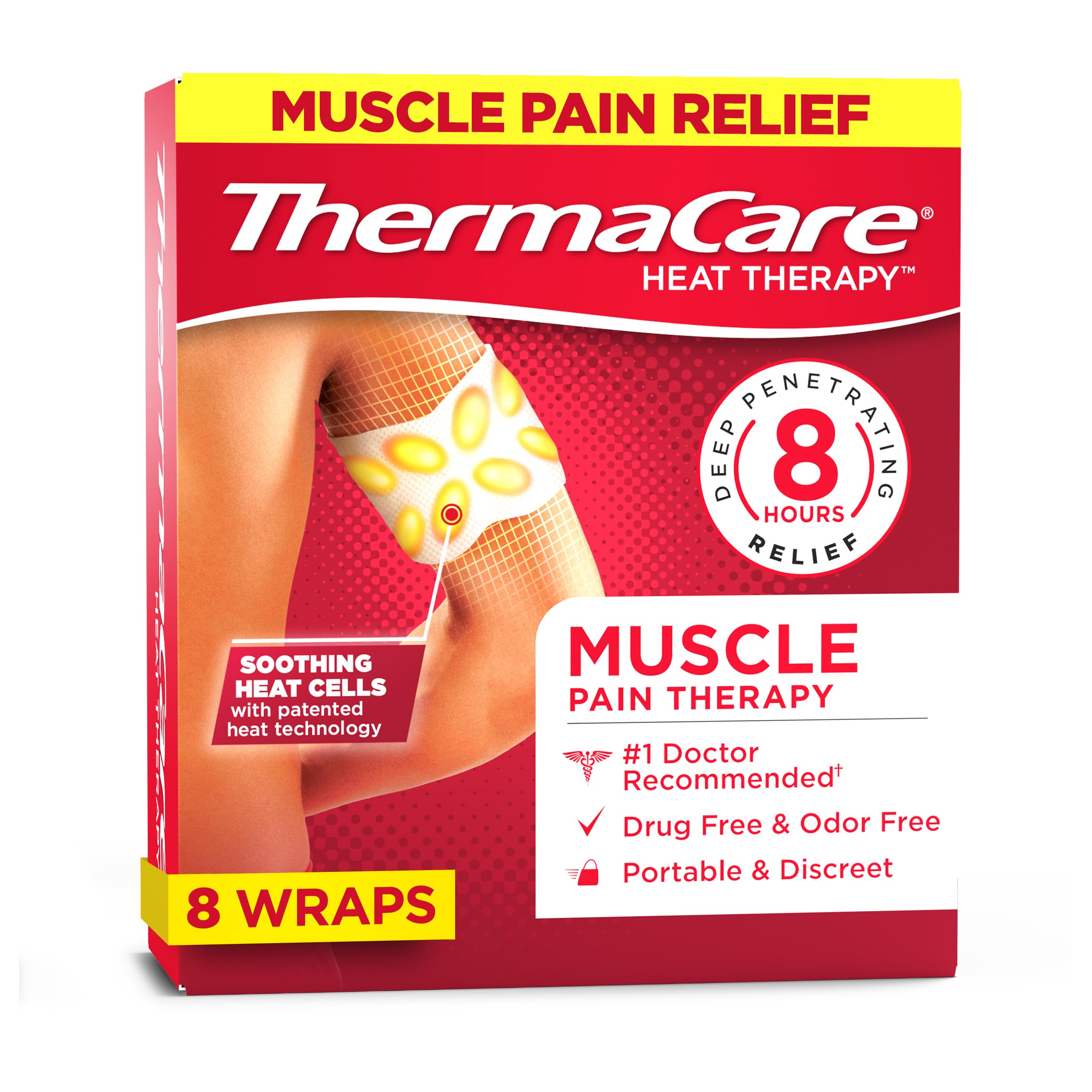 ThermaCare almohadilla termica para dolor de espalda, alivio localizado.