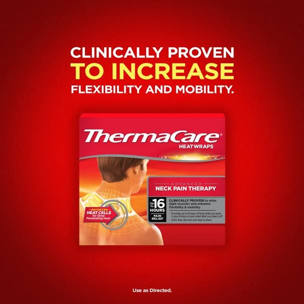 ThermaCare aplicación en varias zonas cuello-hombro-muñeca.