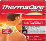 ThermaCare calentador para cuello, hombro y muñeca, ideal para uso diario.