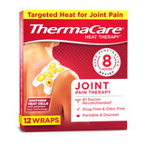 ThermaCare compresas de calor portátiles adhesivas para articulaciones en uso.
