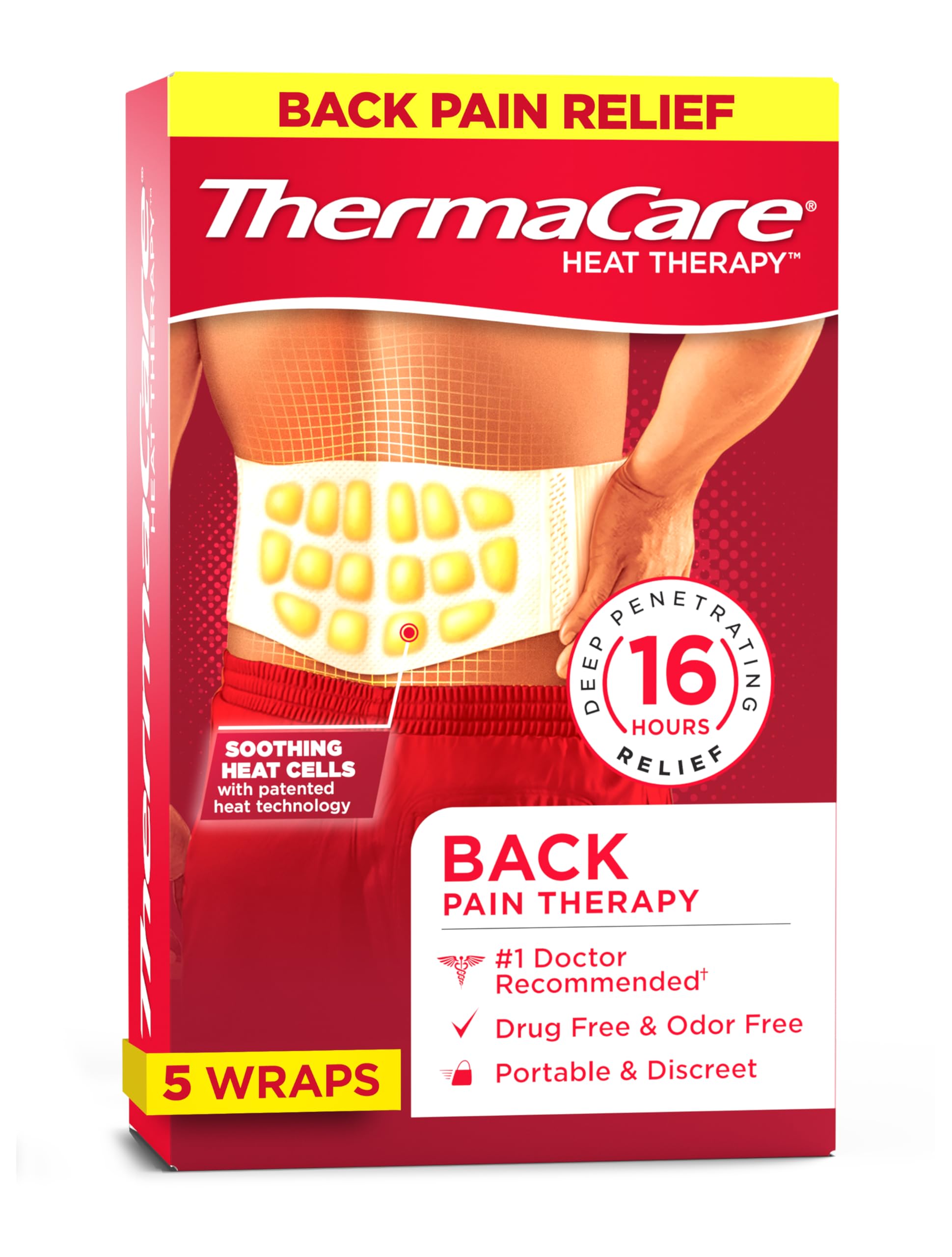 ThermaCare parches calor dorso desechables para alivio localizado sin medicación