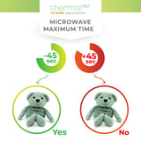 Thermal-Aid Oso Verde relleno de maíz natural para uso reutilizable y cómodo.