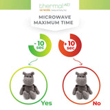 Thermal-Aid Zoo Mini Happy Hippo relleno de maíz natural para temperatura estable