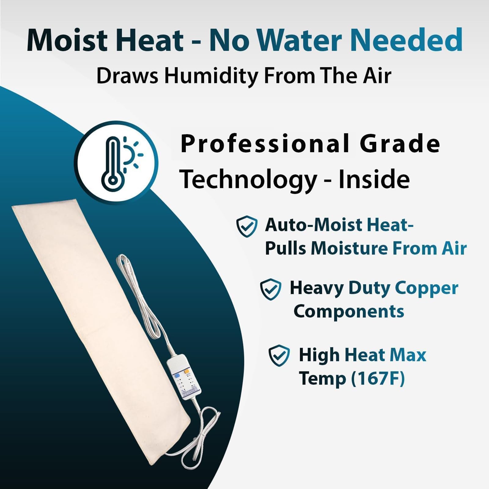 Controlador intuitivo Thermotech para ajustar calor con facilidad.