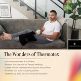 Thermotex muslo con calor infrarrojo para mayor movilidad y comodidad.