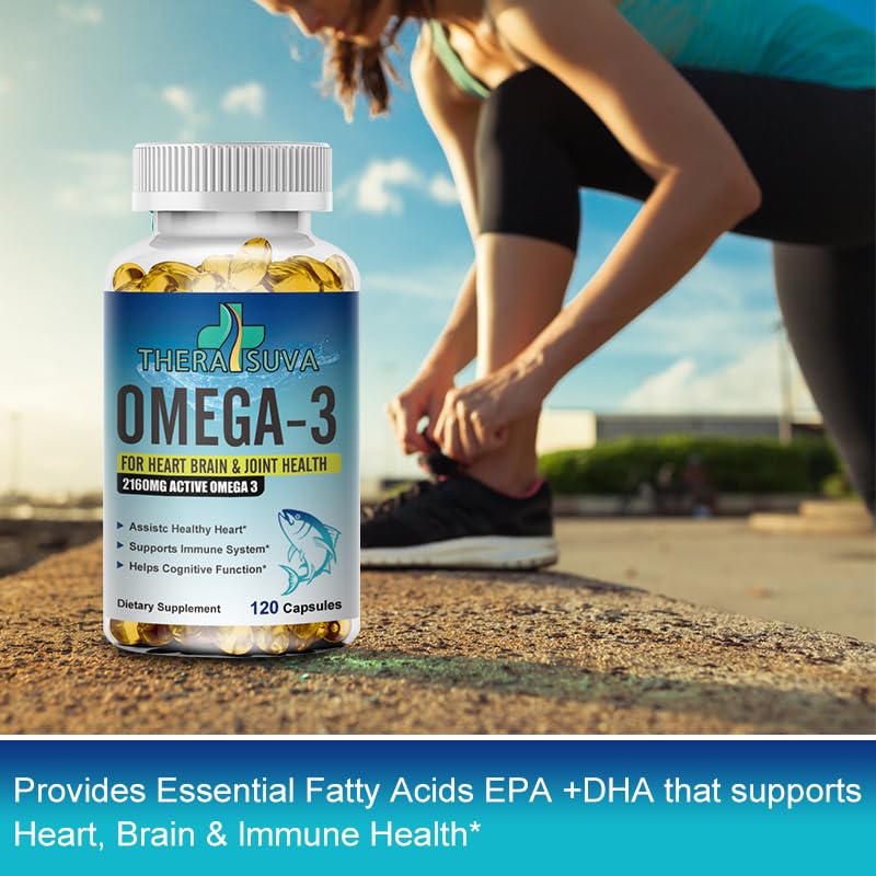 Cápsulas blandas TheraSuva Omega-3, fáciles de tragar.