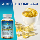 Cápsulas TheraSuva Omega-3 listas para tomarse con comida.