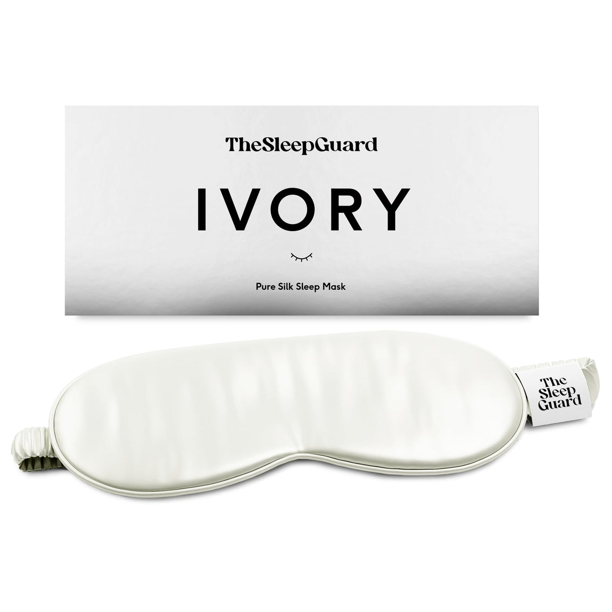 TheSleepGuard máscara de seda pura para dormir en negro, bloqueo de luz y confort.