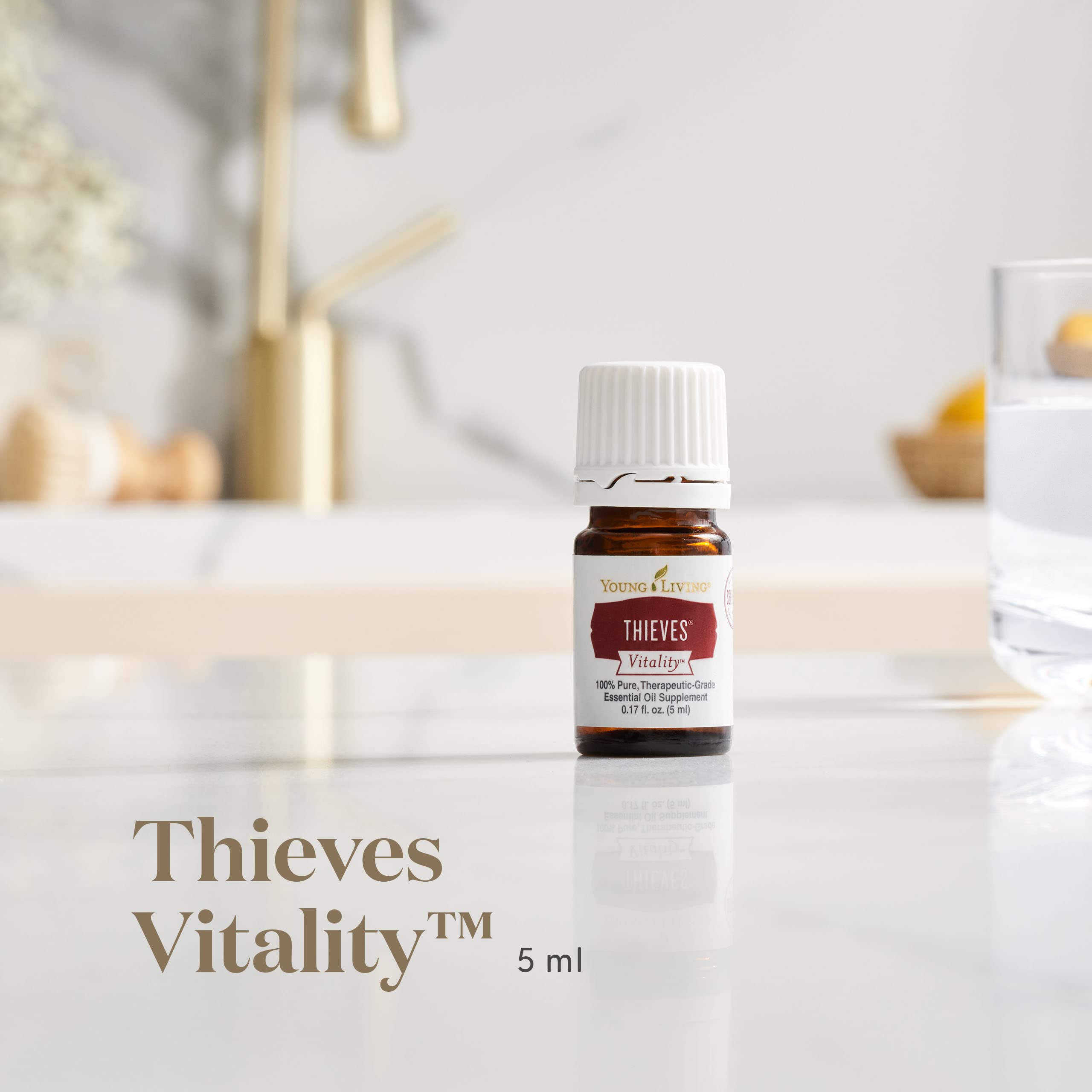 Difusión aromática de Thieves Vitality para crear un ambiente renovador.