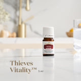 Difusión aromática de Thieves Vitality para crear un ambiente renovador.