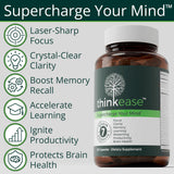 ThinkEase: cápsulas con L-teanina para un estado calmado y enfocado.