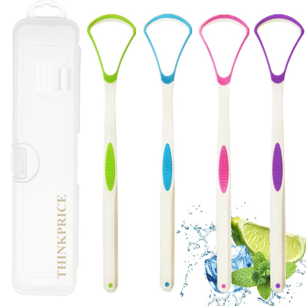 ThinkPrice limpiadores de lengua ergonómicos para uso diario en toda la familia