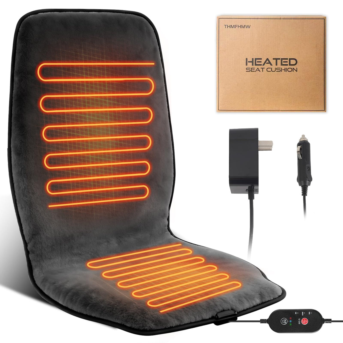 THMFHMW cobertura calefactable para asiento gris oscuro, calor envolvente para oficinas.