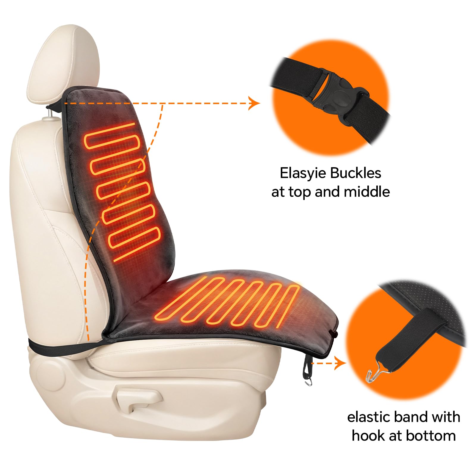THMFHMW correas ajustables y hebillas aseguran ajuste seguro en cualquier silla.