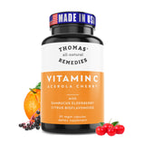 Thomas' all-natural Remedies Vitamina C con elderberry, botella para uso diario y bienestar