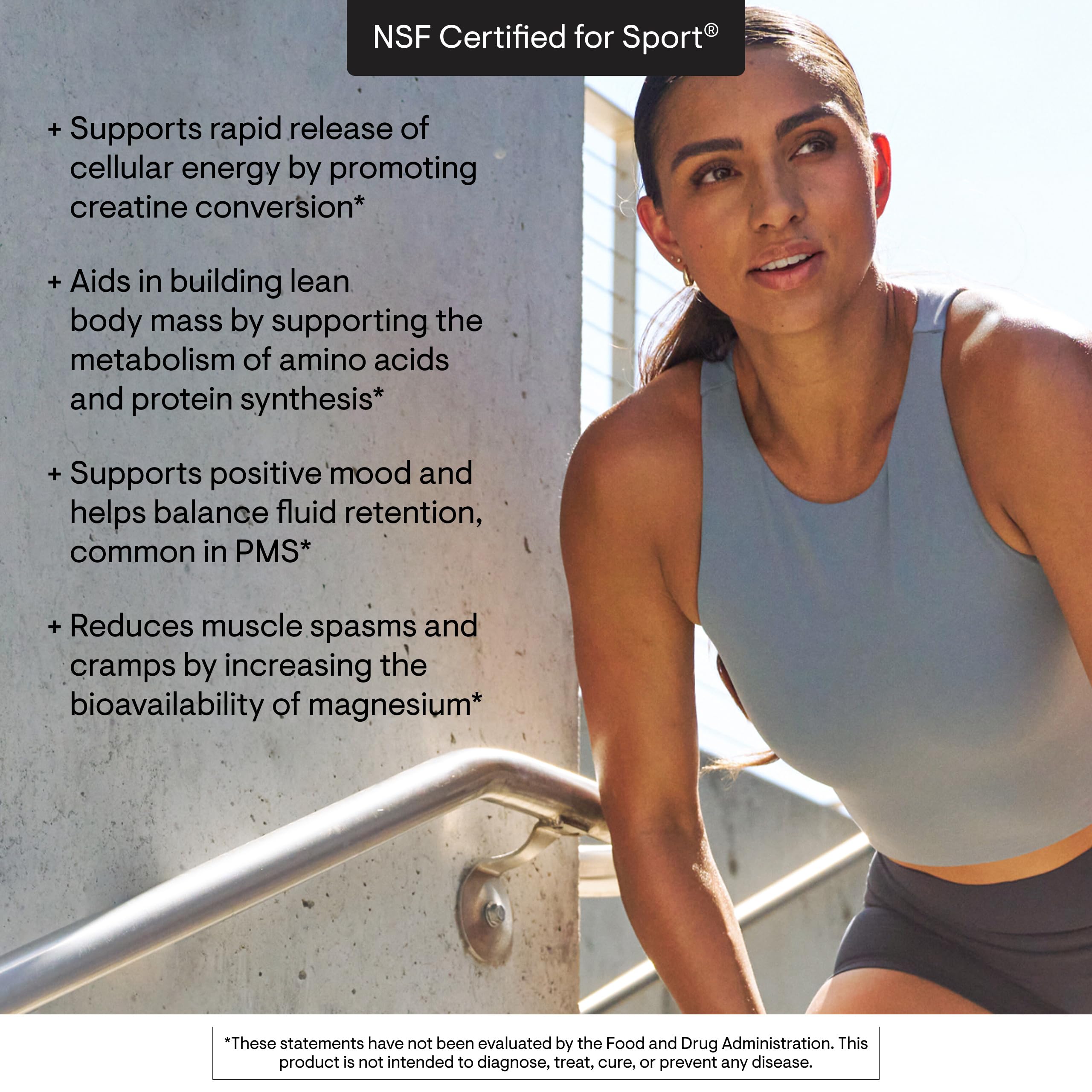 THORNE B-Complex 6 contraportada: certificación NSF para deporte seguro.