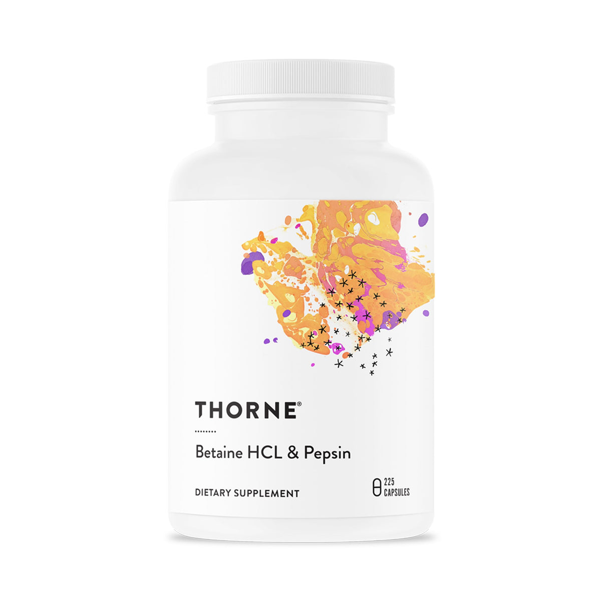 THORNE betaína HCL y pepsina cápsulas para digestión de proteínas