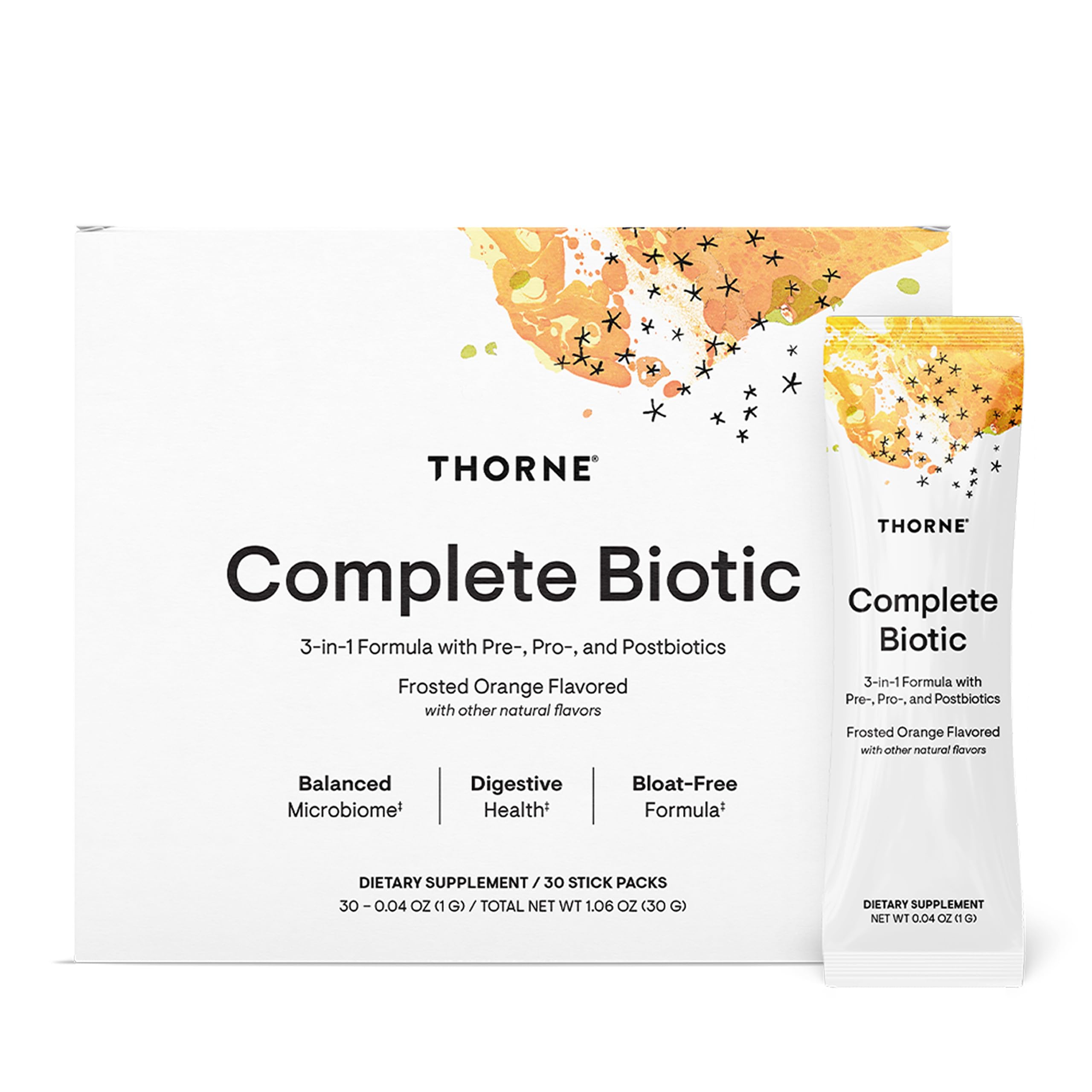 THORNE Complete Biotic stick-pack: comodidad para la toma diaria